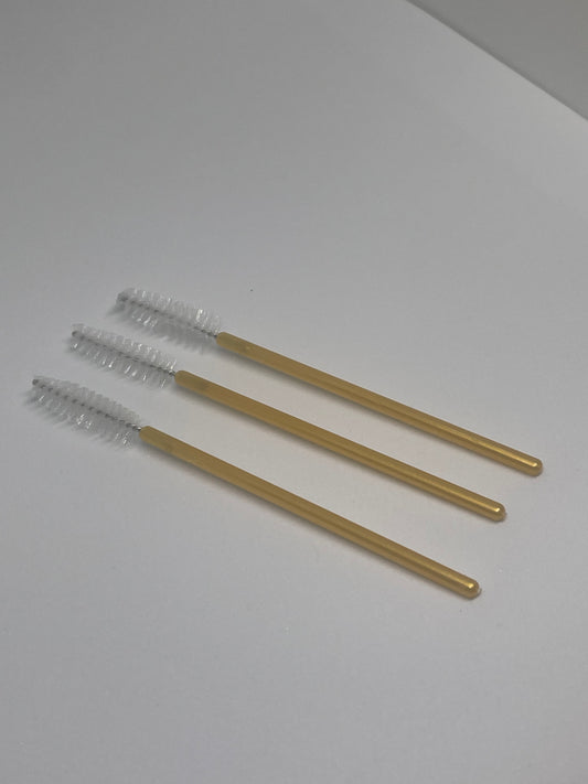 Gold lash brushes